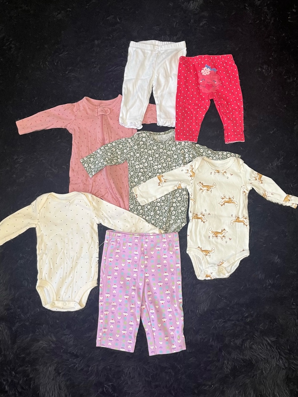 COTTON 0-3 Months Girl CUPCAKES 7 Piece Bundle